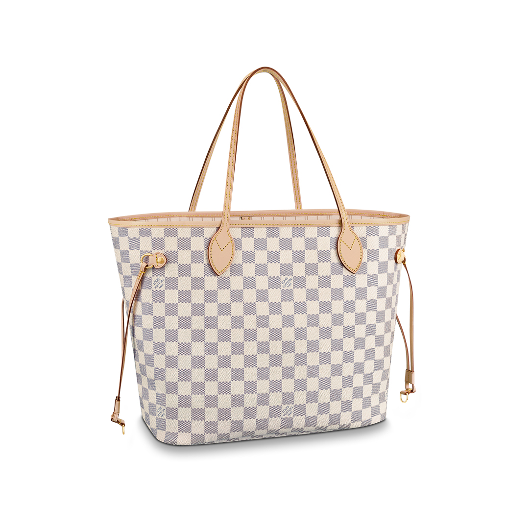 Louis Vuitton NEVERFULL MM Damier Azur Handbag N41361 Beige